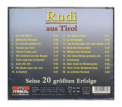 Rudi aus Tirol - Oberland Duo - Seine 20 grten Erfolge