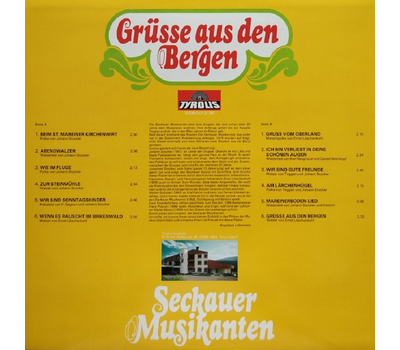 Seckauer Musikanten - Gre aus den Bergen 1980 LP