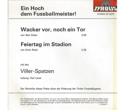 Orig. Viller Spatzen - Ein Hoch dem Fussballmeister 1975 SP Neu