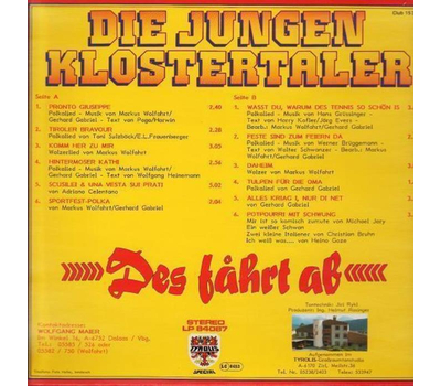 Klostertaler (Die Jungen) - Des fhrt ab 1987 LP Neu