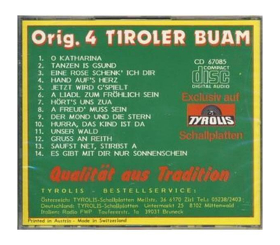 Orig. 4 Tiroler Buam - Oh Katharina