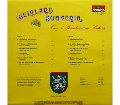 Orig. 5 Steirerbuam - Weinland-Souvenir 1975 LP