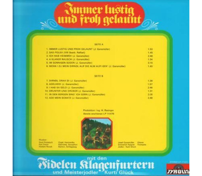 Fidele Klagenfurter - Immer lustig und froh gelaunt 1977 LP Neu