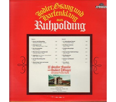 Familie Staller - Jodler Gesang und Harfenklang aus Ruhpolding 1980 LP
