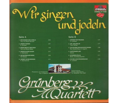 Grnberg Quartett - Wir singen und jodeln 1982 LP Neu