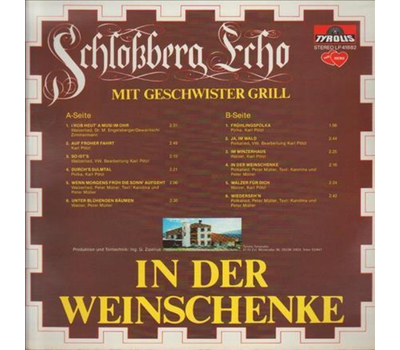 Schlossberg Echo mit Geschwister Grill - In der Weinschenke 1982 LP Neu