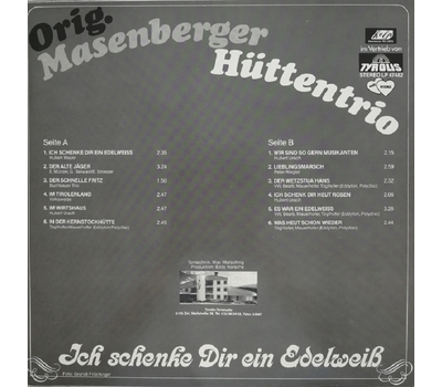 Orig. Masenberger Httentrio - Ich schenke dir ein Edelwei