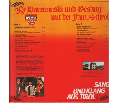 Familie Schroll - Sang und Klang aus Tirol 30 Jahre 1982 LP Neu