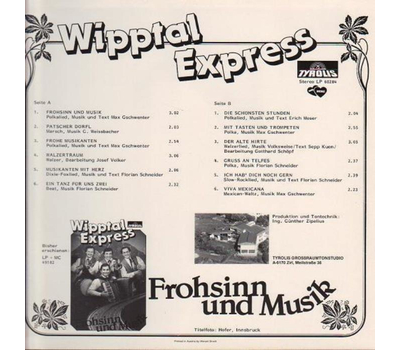 Wipptal Express - Frohsinn und Musik LP Neu