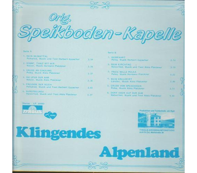 Orig. Speikboden Kapelle - Klingendes Alpenland 1985 LP Neu