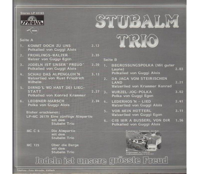 Stubalm Trio - Jodeln ist unsere Freud 1985 LP Neu