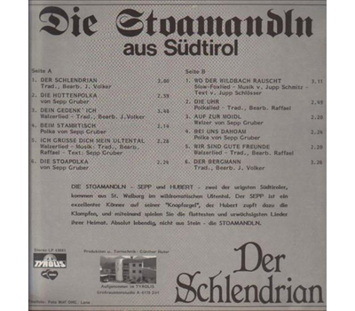 Die Stoamandln Sepp und Hubert aus Sdtirol - Der Schlendrian 1985 LP Neu