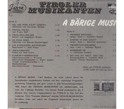 Tiroler Musikanten - A brige Musik 5 Jahre 1985 LP