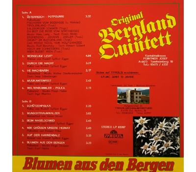 Orig. Bergland Quintett - Blumen aus den Bergen LP 1987