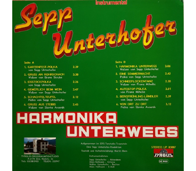 Sepp Unterhofer - Harmonika unterwegs Instrumental 1987 LP