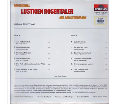 Die lustigen Rosentaler - Mit Musik auf Reisen LP 1974 Neu