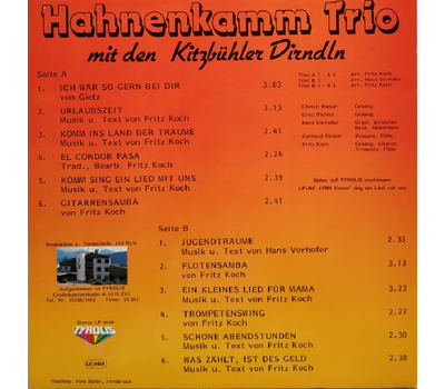 Hahnenkamm Trio mit den Kitzbhler Dirndln - Schne Abendstunden LP 1986