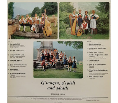 Gsungen, gspielt und plattlt LP 1970 Neu