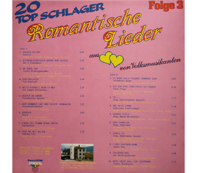 Romantische Lieder 20 Topschlager Folge 3 LP