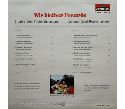 Orig. Tiroler Spitzbuam - Wir bleiben Freunde 5 Jahre LP 1974