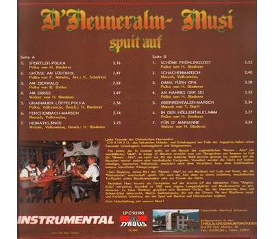 Neuneralm Musi spuit auf - Nr. 1 Instrumental LP 1988 Neu