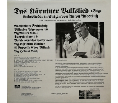 Das Krntner Volkslied 1. Folge Liebeslieder in Stzen von Anton Anderluh LP