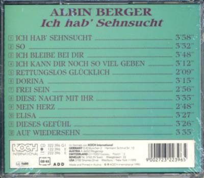 Berger Albin - Ich hab Sehnsucht