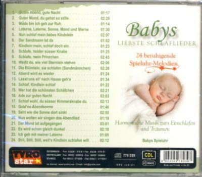 Babys liebste Schlaflieder - 24 beruhigende Spieluhr-Melodien