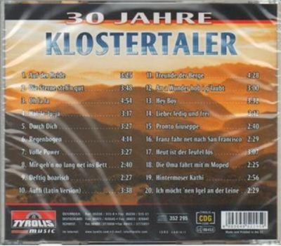 Klostertaler (Die Jungen) - 30 Jahre - 20 grosse Erfolge