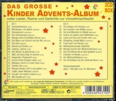 Das grosse Kinder Advents-Album voller Lieder, Reime und Gedichte (2CD)