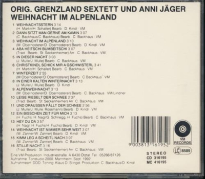 Orig. Grenzland Sextett und Anni Jger - Weihnacht im Alpenland CD Neu