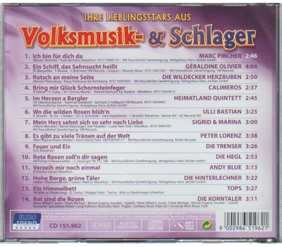 Ihre Lieblingsstars aus Volksmusik- & Schlager CD1