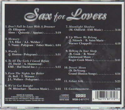 Sax for Lovers CD1