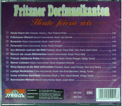 Fritzner Dorfmusikanten - Heute feiern wir (25 Jahre)