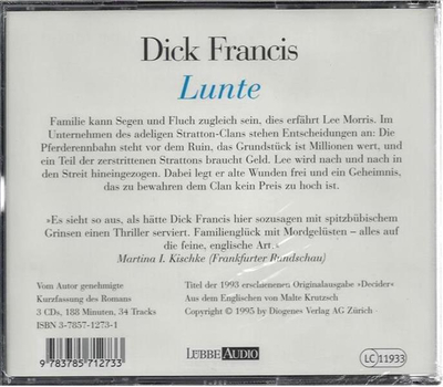 Dick Francis - Lunte 3CD Neu