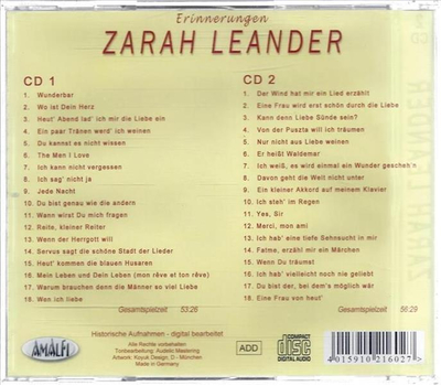 Zarah Leander - Erinnerungen 2CD