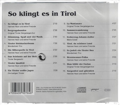 So klingt es in Tirol CD Neu