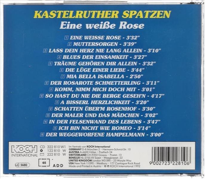 Kastelruther Spatzen aus Sdtirol - Eine weie Rose CD Neu