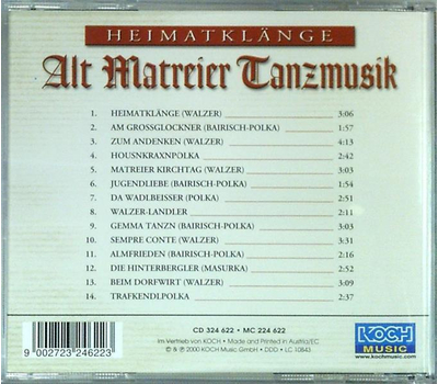 Alt Matreier Tanzmusik - Heimatklnge 90 Jahre CD Neu