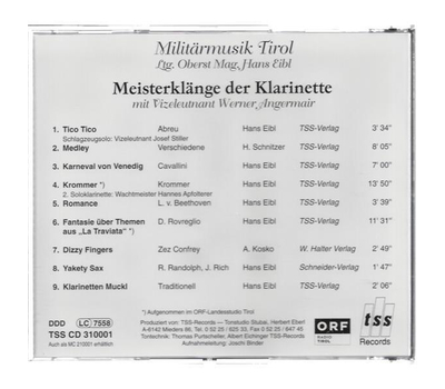 Militrmusik Tirol - Meisterklnge der Klarinette