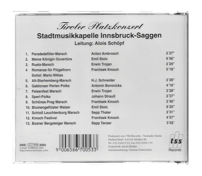 Stadtmusikkapelle Innsbruck-Saggen - Tiroler Platzkonzert