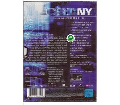 CSI: NY Season One, Episoden 1-12