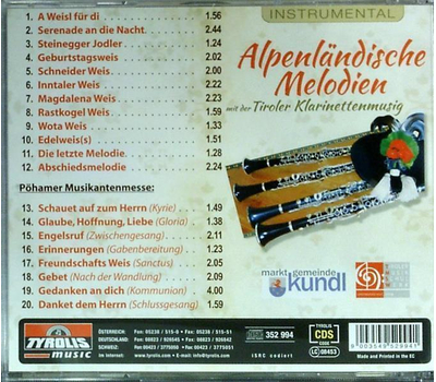 Tiroler Klarinettenmusig - Alpenlndische Melodien Instrumental