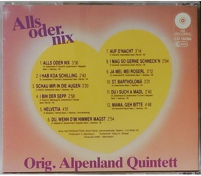 Orig. Alpenland Quintett - Alls oder nix CD