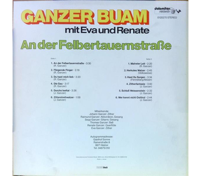 Ganzer Buam mit Eva und Renate - An der Felbertauernstrae LP Neu