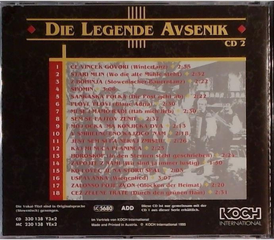 Slavko Avsenik und seine Original Oberkrainer - Die Legende Avsenik Vol. 1 CD2