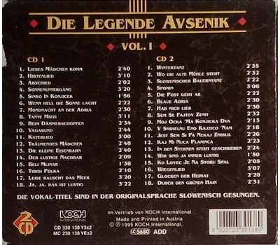 Slavko Avsenik und seine Original Oberkrainer - Die Legende Avsenik Vol. 1 2CD-Box