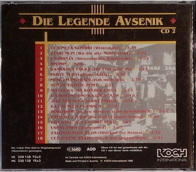 Slavko Avsenik und seine Original Oberkrainer - Die Legende Avsenik Vol. 1 2CD-Box