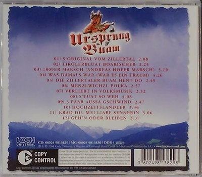 Ursprung Buam - sOriginal vom Zillertal Die Neue 2004