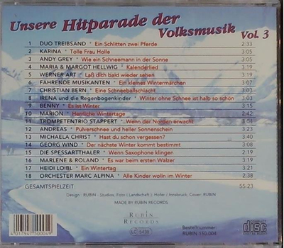 Unsere Hitparade der Volksmusik Vol. 3 - 18 Superhits aus den volkstmlichen Hitparaden